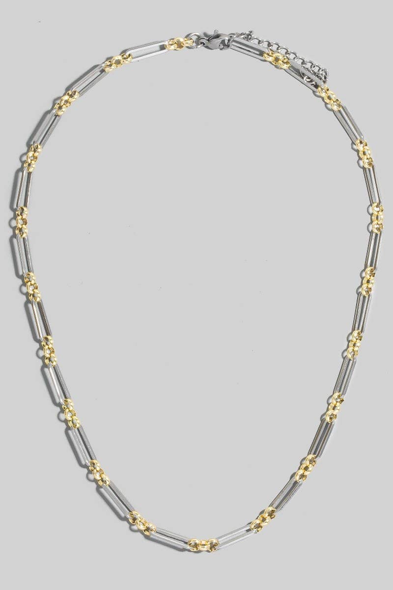 Stainless Steel Dainty Oval Chain Link Necklace