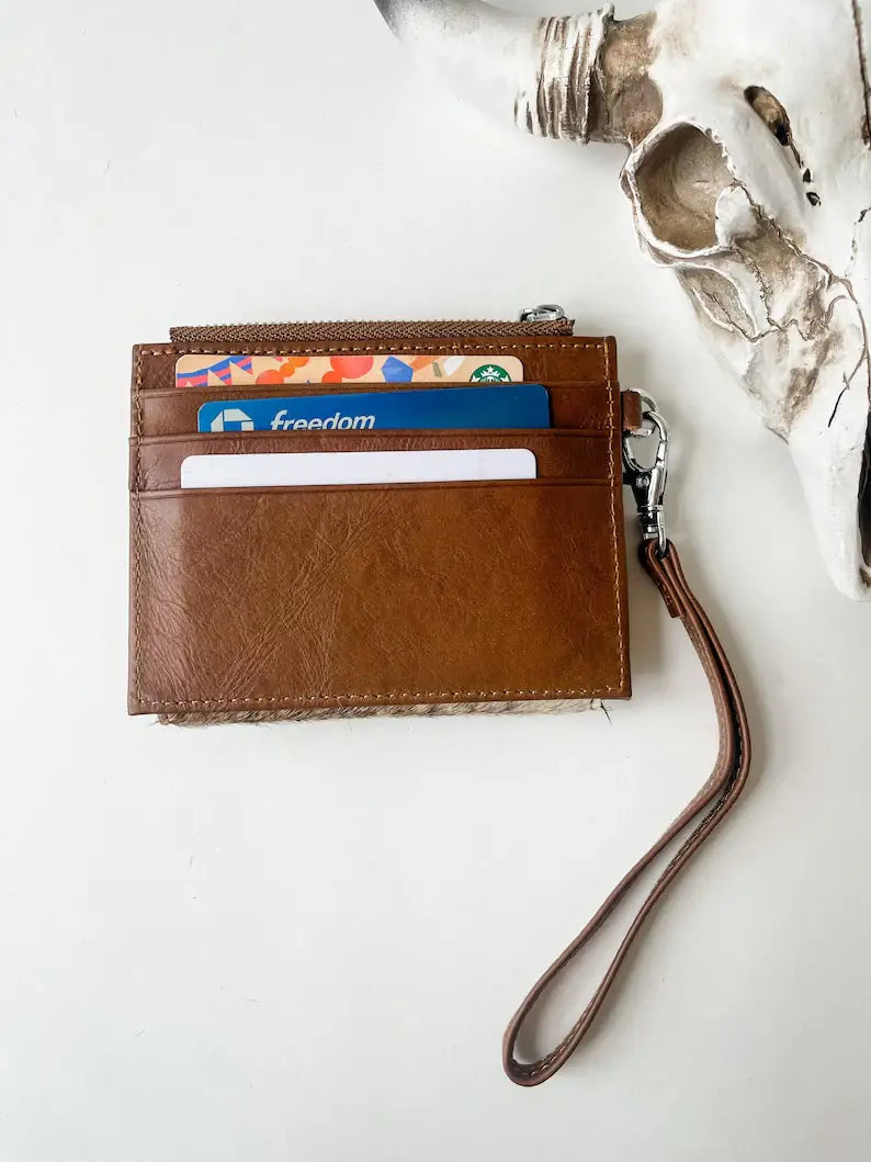 Dakota Wristlet Wallet - Western Cowhide Leather Credit Card