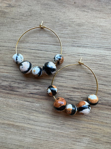 MULTIPLE STYLES: Beaded Hoop Earrings 1.25”