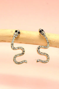 RHINESTONE SNAKE STUD EARRINGS
