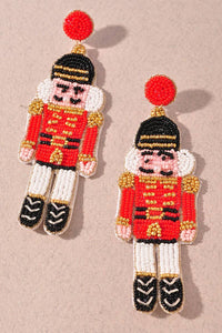 NUTCRACKER HANDMADE BEADED EMBROIDERY EARRINGS