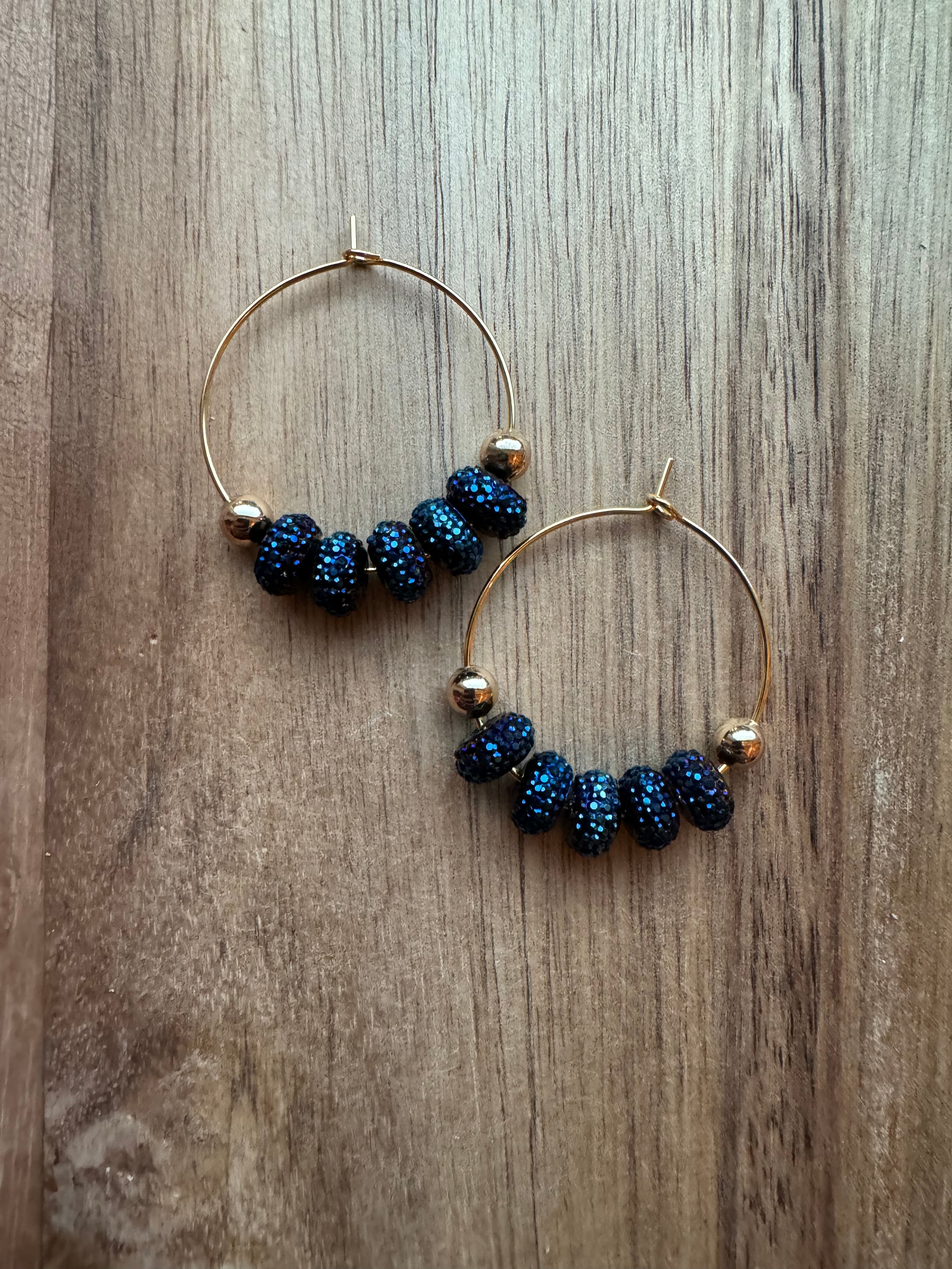 MULTIPLE STYLES: Beaded Hoop Earrings 1.25”