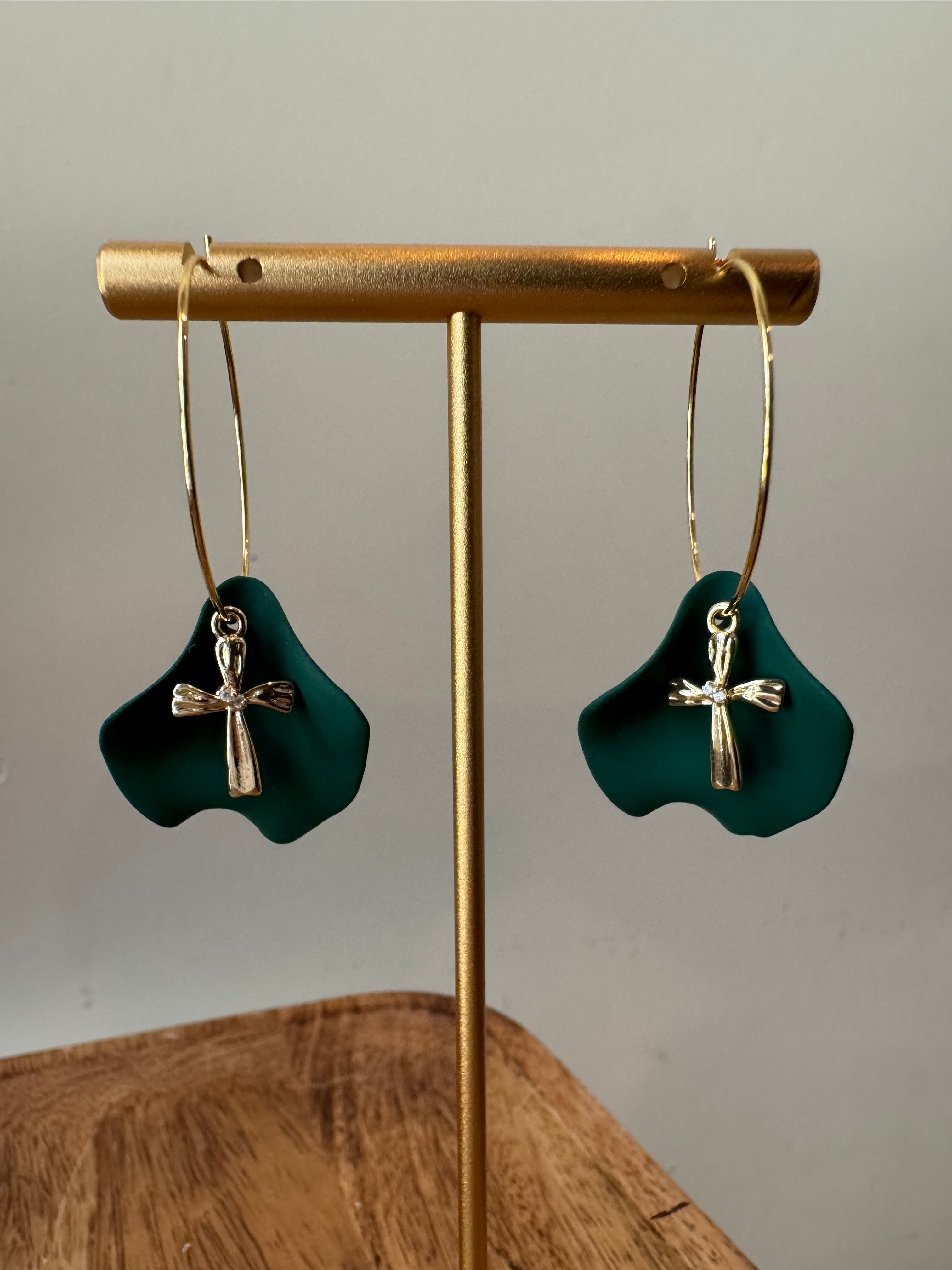 MULTIPLE COLORS: Petal & Charm Hoops
