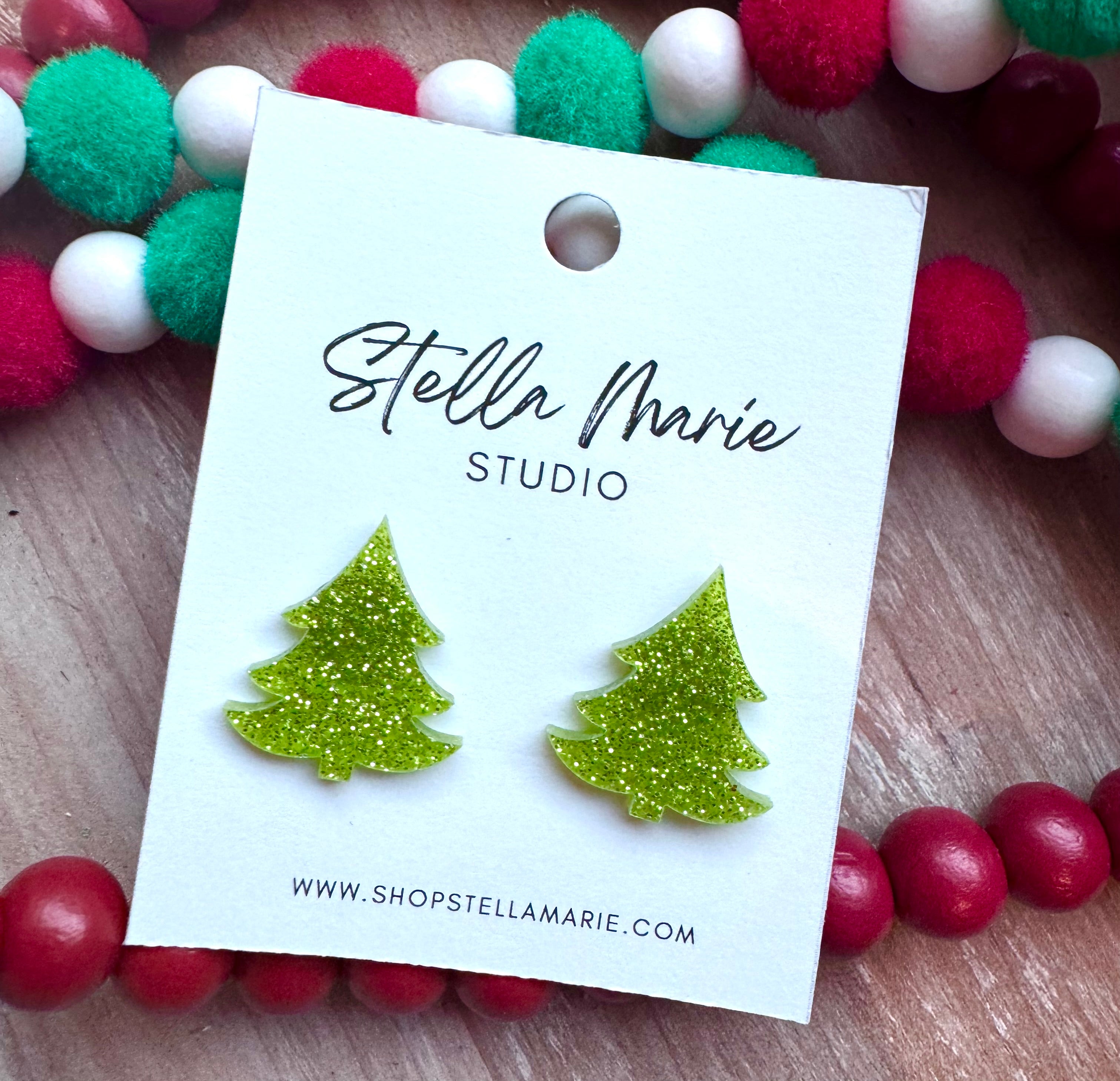Tiny Christmas Tree Studs
