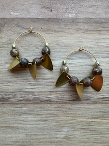 MULTIPLE STYLES: Beaded Hoop Earrings 1.25”