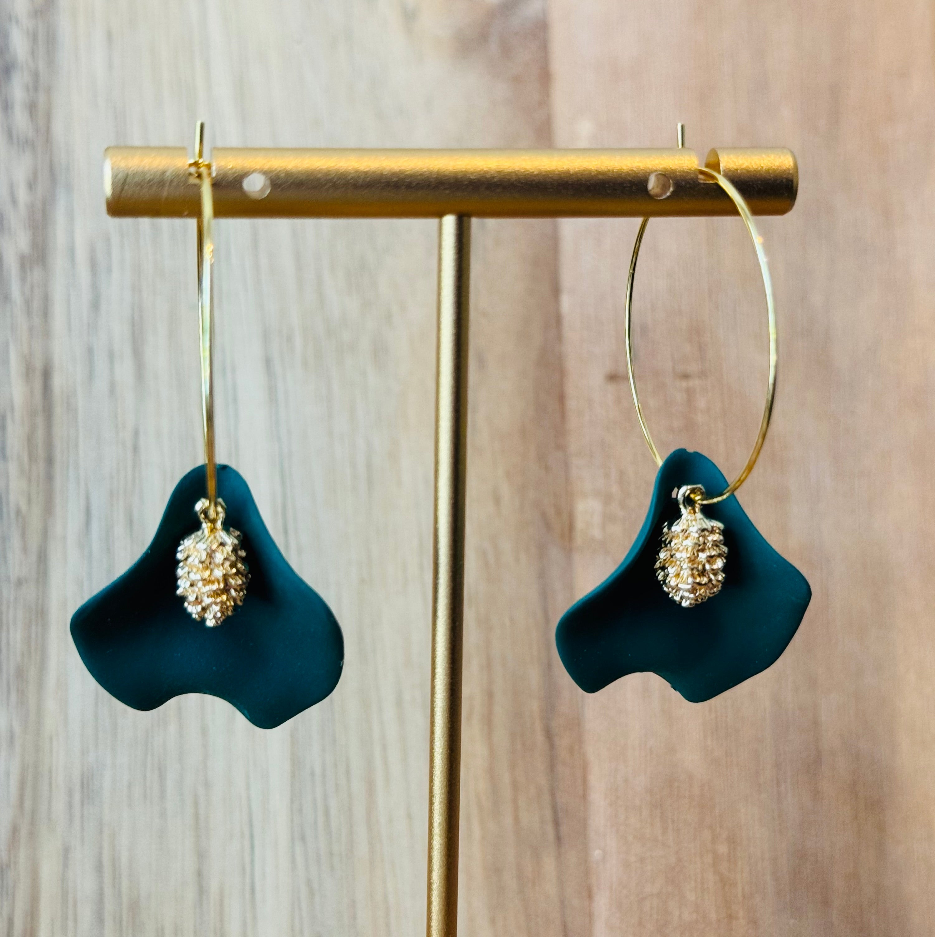 MULTIPLE COLORS: Petal & Charm Hoops