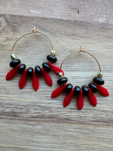 MULTIPLE STYLES: Beaded Hoop Earrings 1.25”