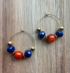 MULTIPLE STYLES: Beaded Hoop Earrings 1.25”