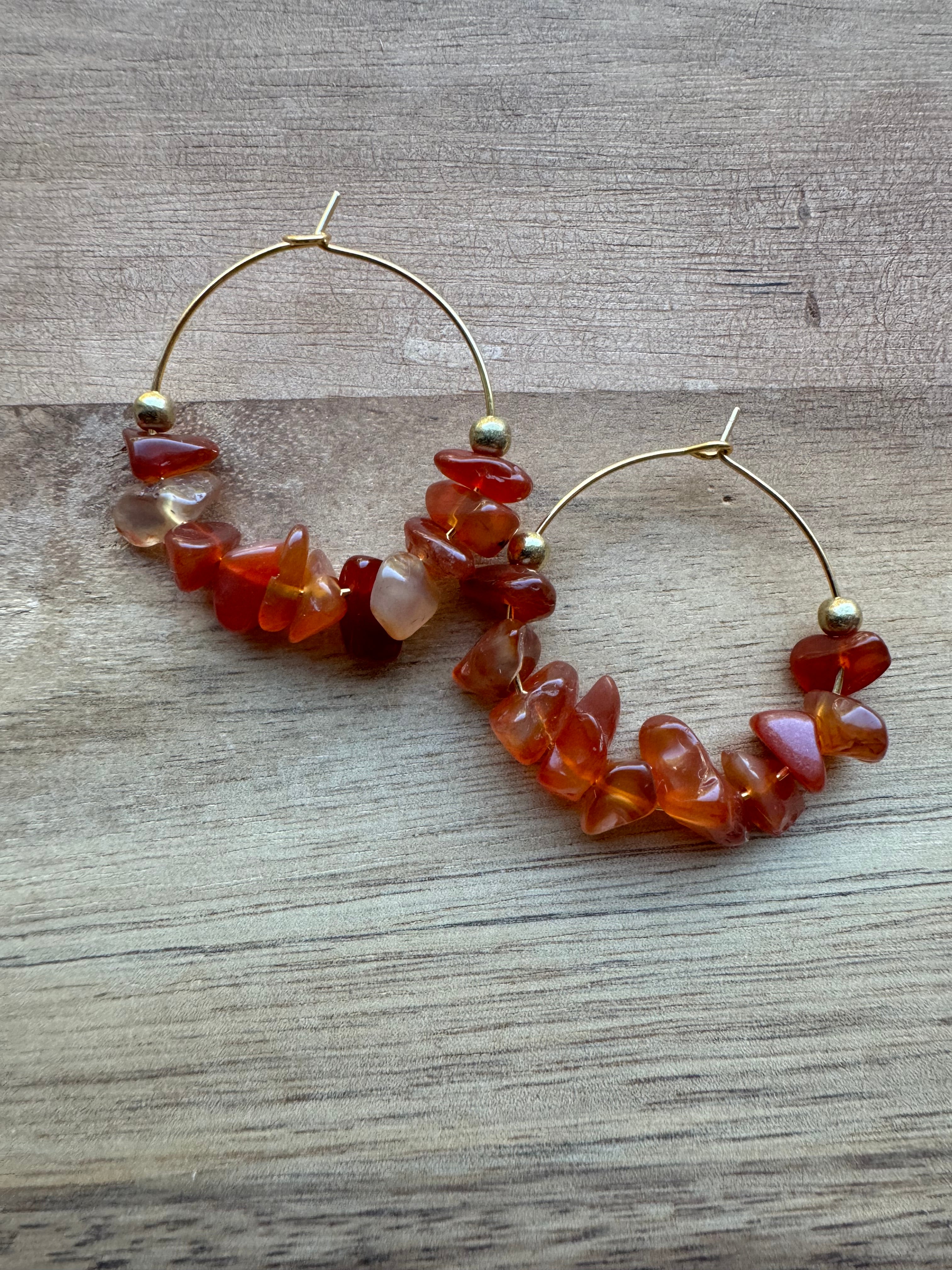 MULTIPLE STYLES: Beaded Hoop Earrings 1.25”