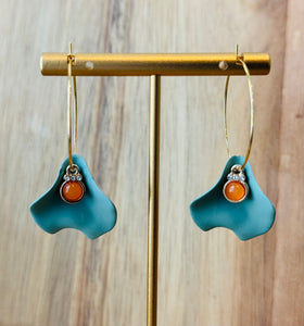MULTIPLE COLORS: Petal & Charm Hoops