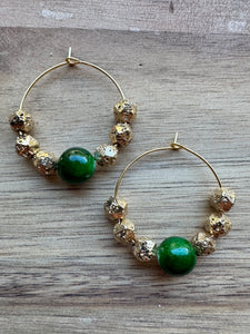 MULTIPLE STYLES: Beaded Hoop Earrings 1.25”