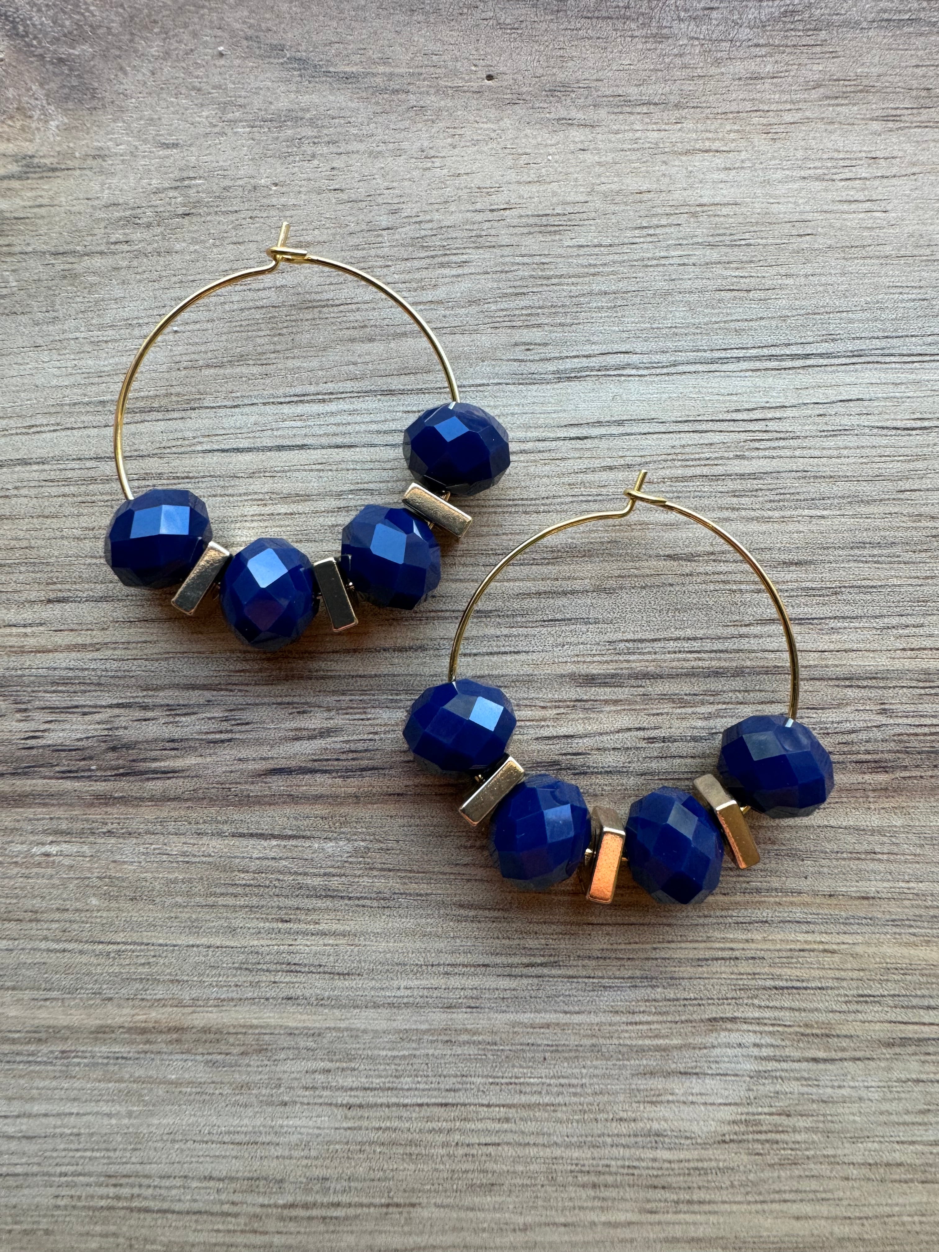 MULTIPLE STYLES: Beaded Hoop Earrings 1.25”