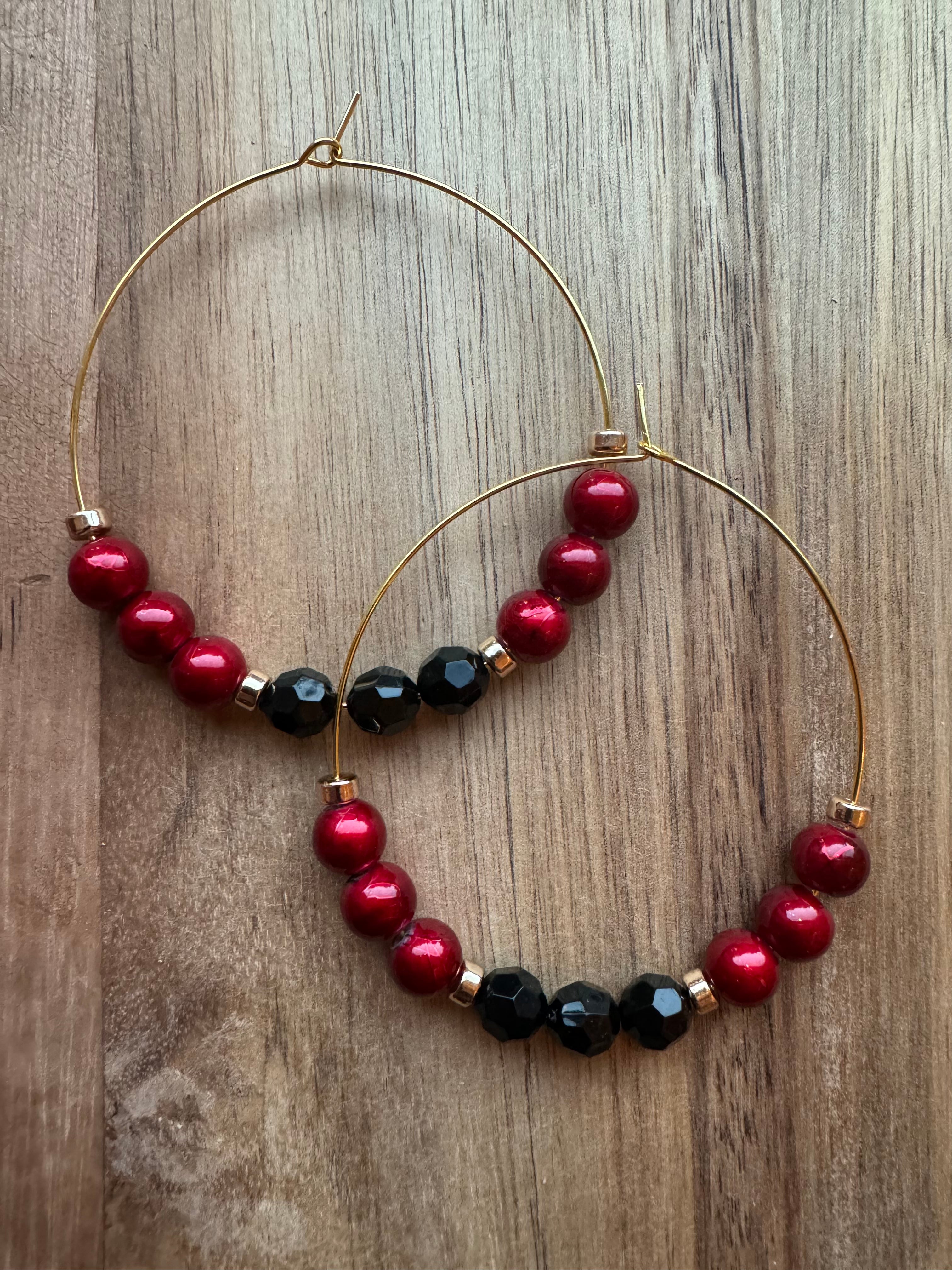 MULTIPLE OPTIONS: 2.5" Beaded Hoop Earrings