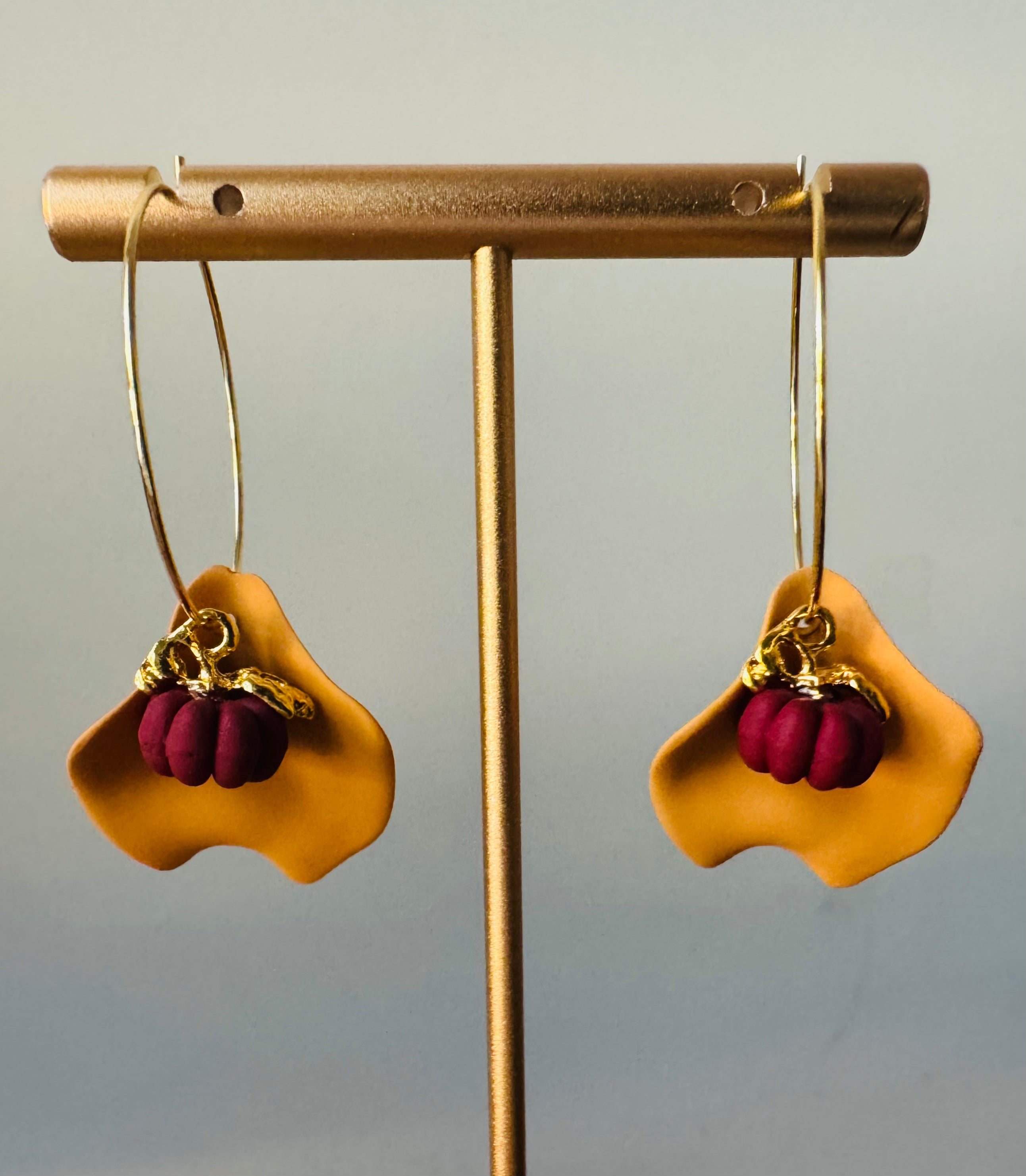 Pumpkin Petal Hoop Earrings