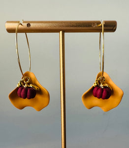 Pumpkin Petal Hoop Earrings