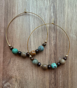 MULTIPLE OPTIONS: 2.5" Beaded Hoop Earrings