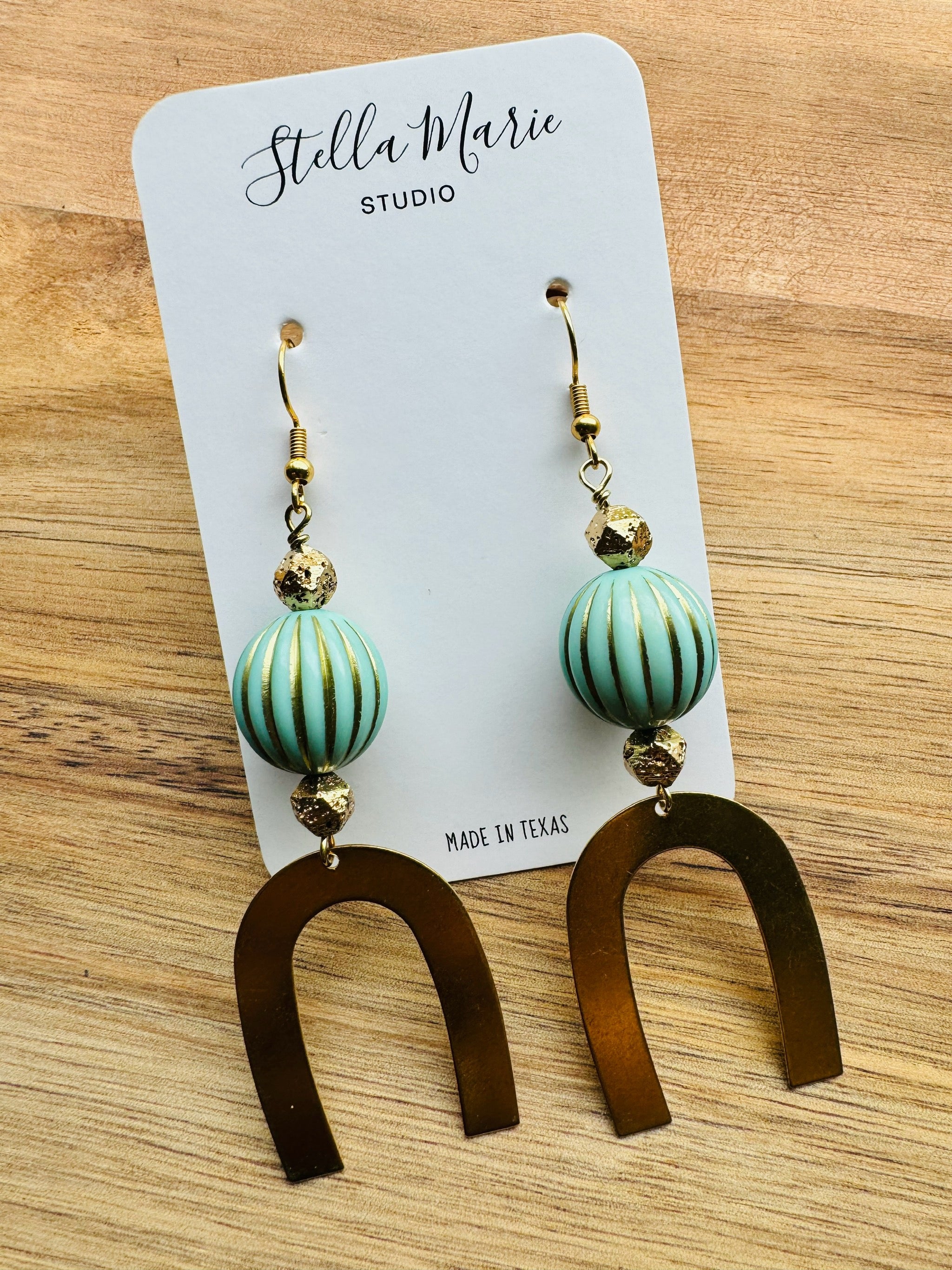 MULTIPLE STYLES: Golden Sphere Dangle Earrings