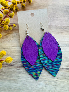 MULTIPLE COLORS: Layered Leather Earrings