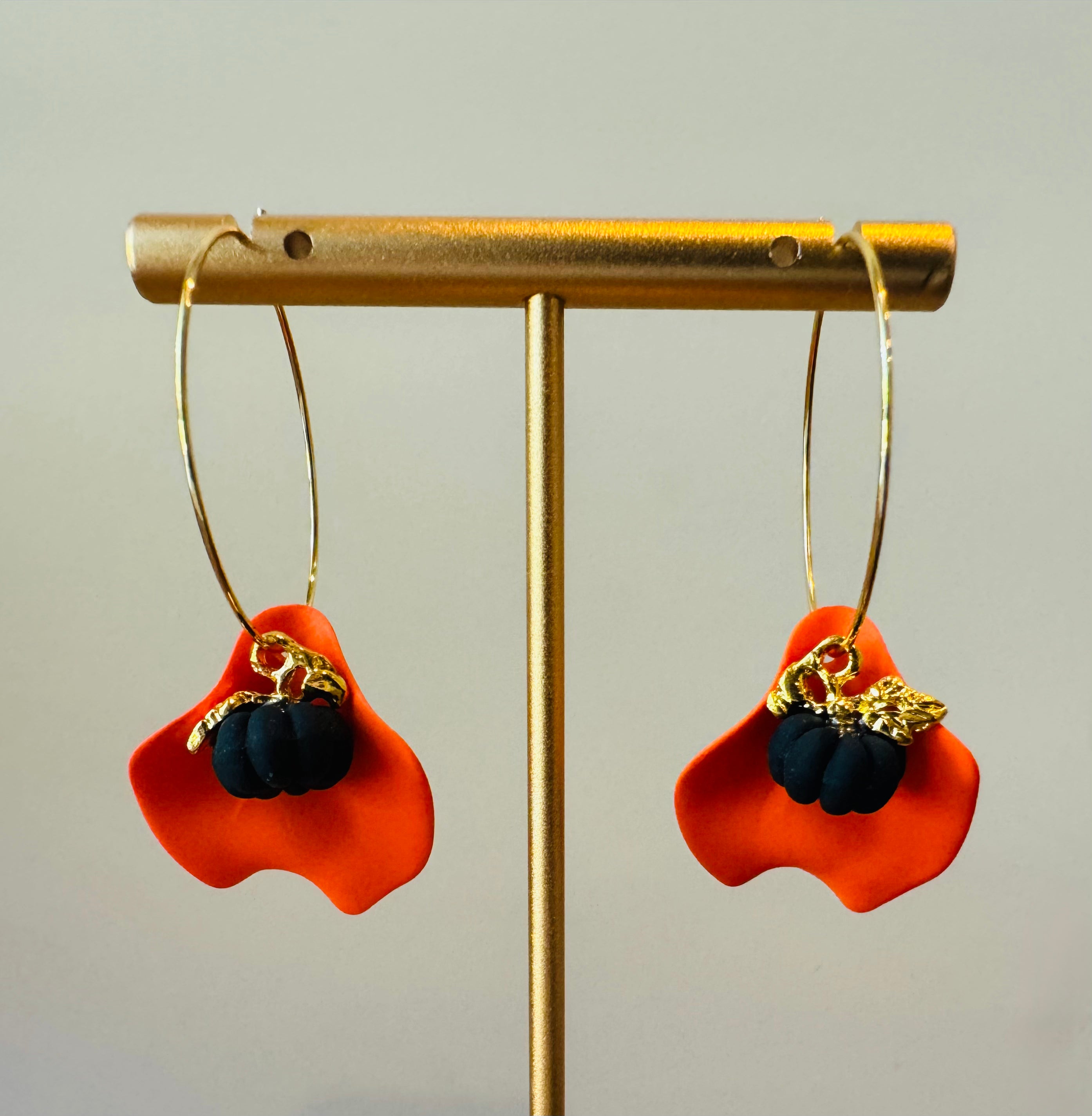 Pumpkin Petal Hoop Earrings