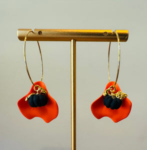 Pumpkin Petal Hoop Earrings
