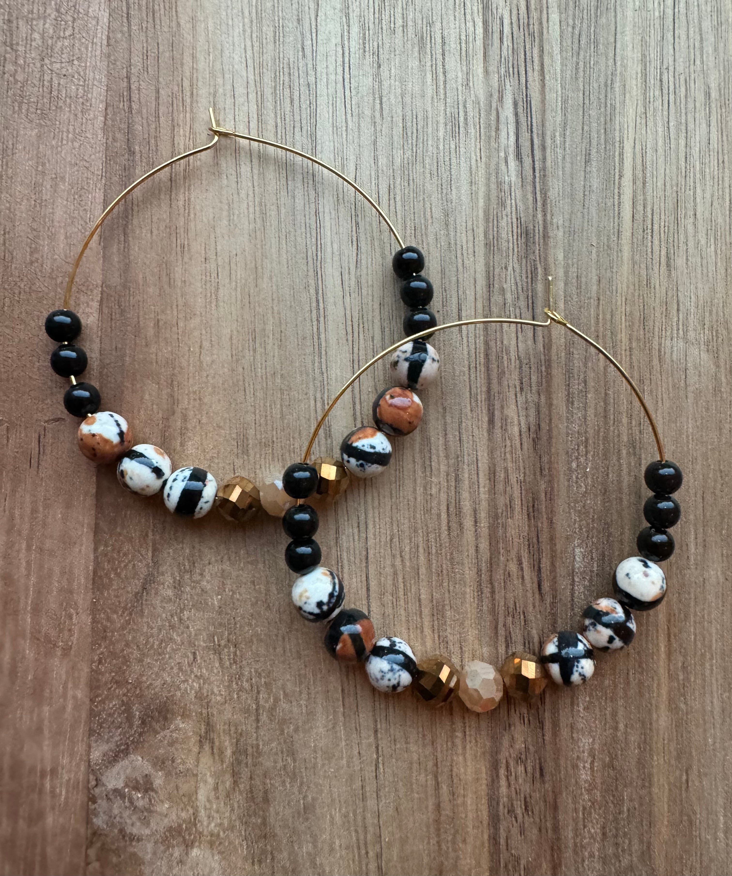 MULTIPLE OPTIONS: 2.5" Beaded Hoop Earrings