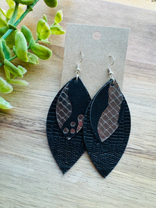 MULTIPLE COLORS: Layered Leather Earrings