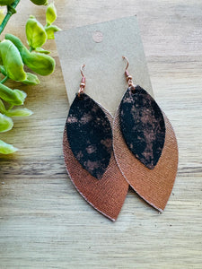 MULTIPLE COLORS: Layered Leather Earrings