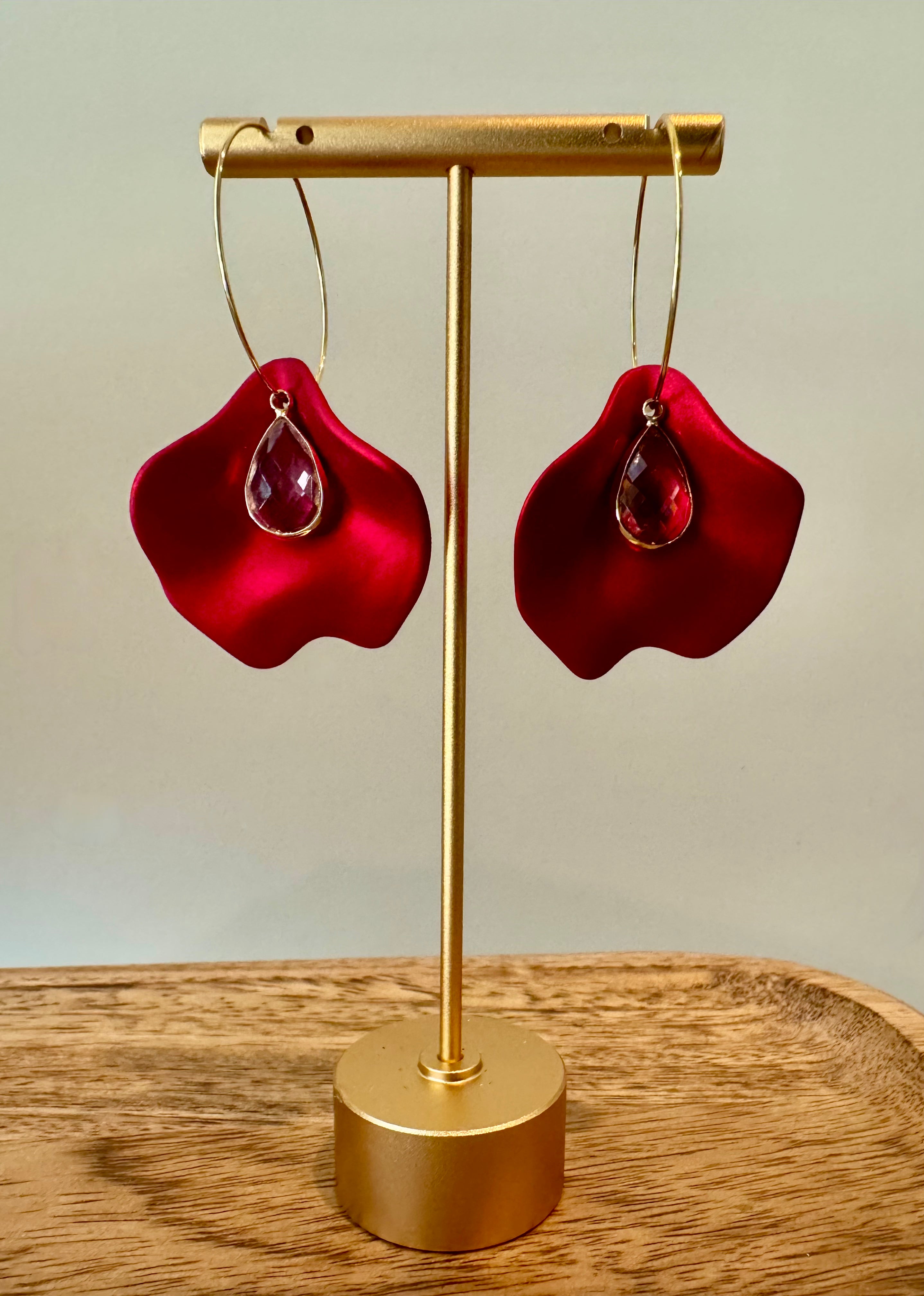 MULTIPLE COLORS: Petal & Charm Hoops