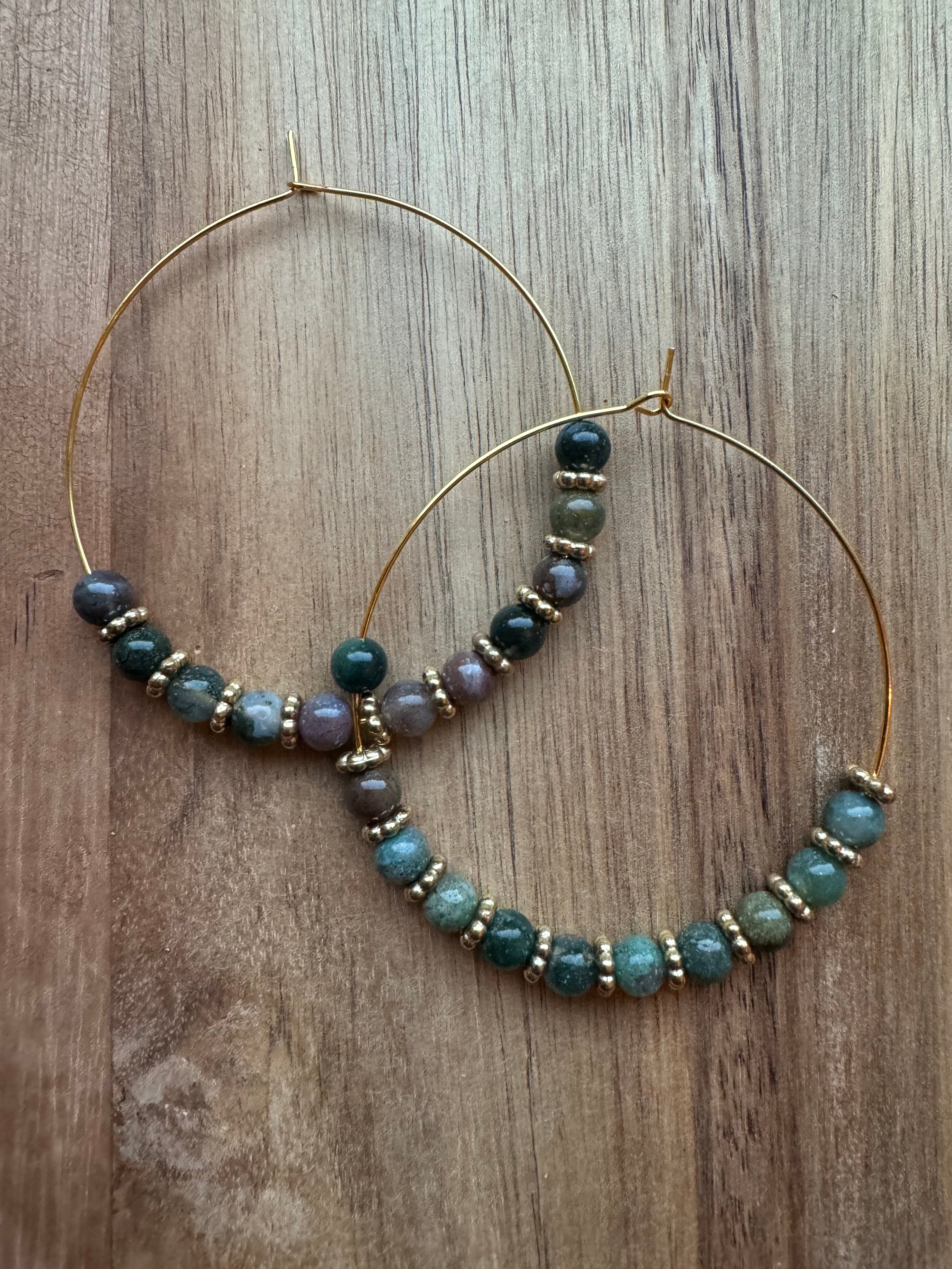 MULTIPLE OPTIONS: 2.5" Beaded Hoop Earrings