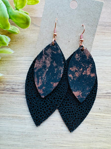 MULTIPLE COLORS: Layered Leather Earrings