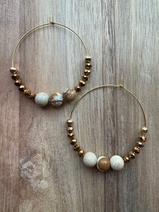 MULTIPLE OPTIONS: 2.5" Beaded Hoop Earrings