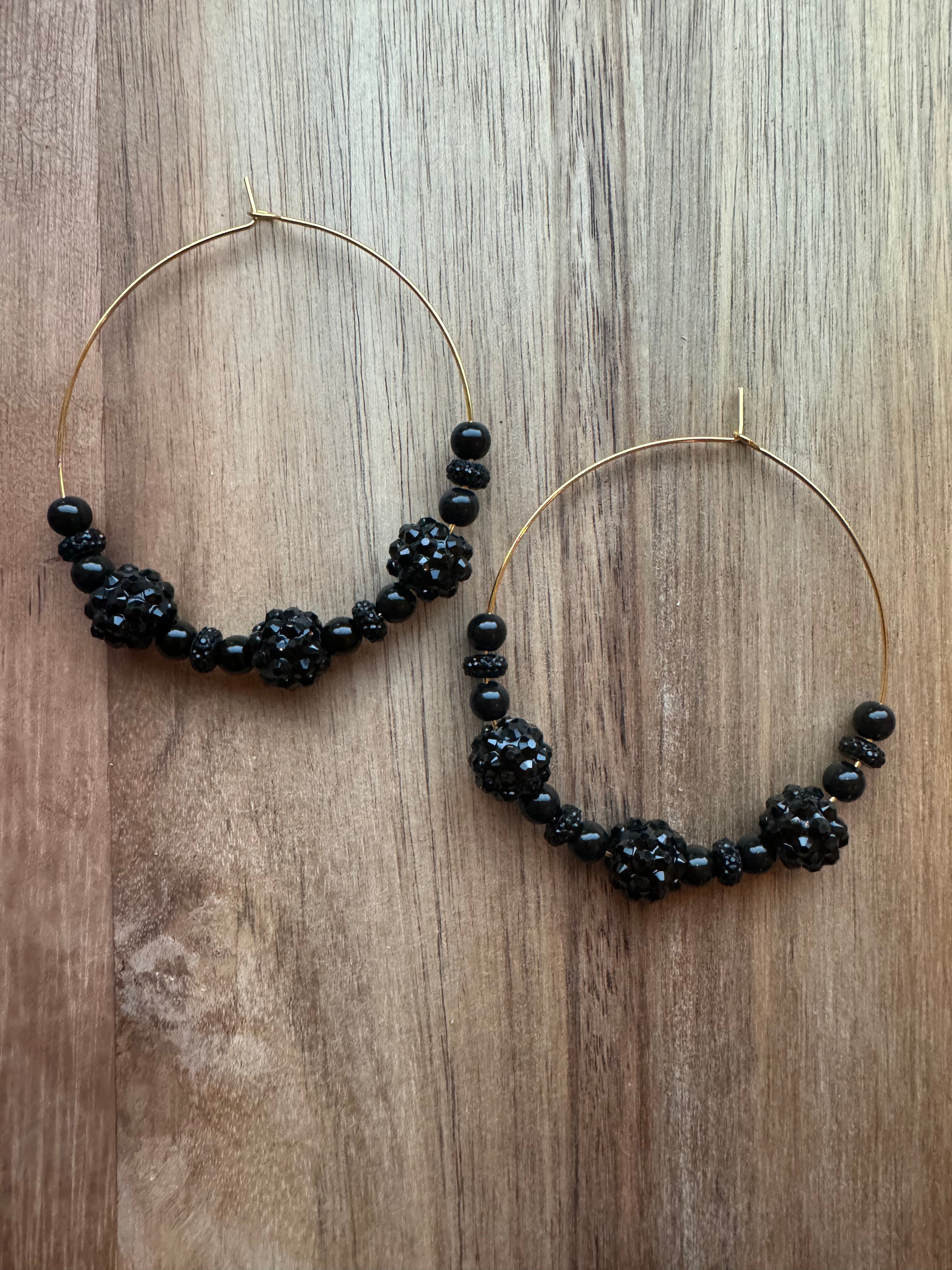 MULTIPLE OPTIONS: 2.5" Beaded Hoop Earrings