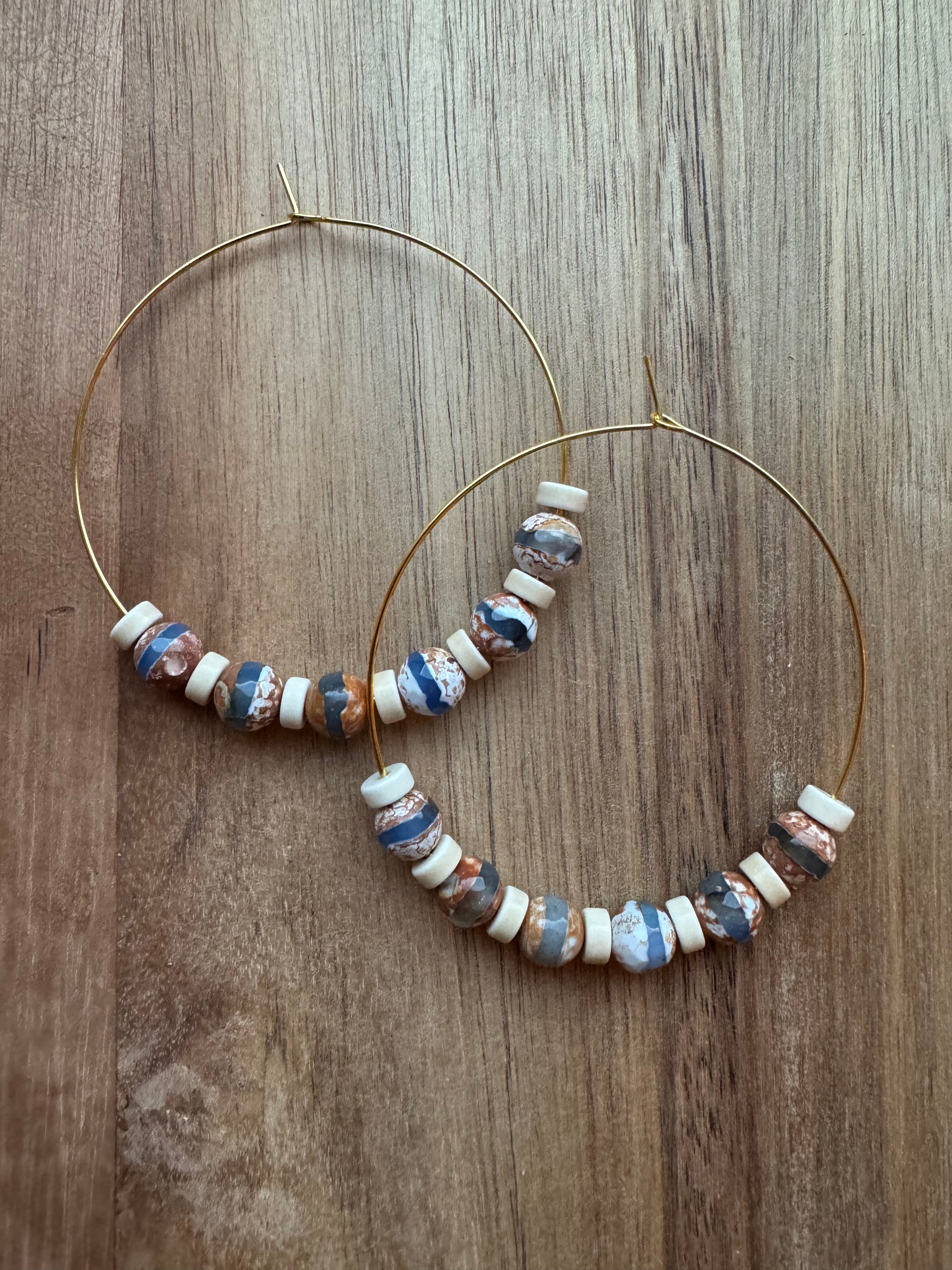 MULTIPLE OPTIONS: 2.5" Beaded Hoop Earrings