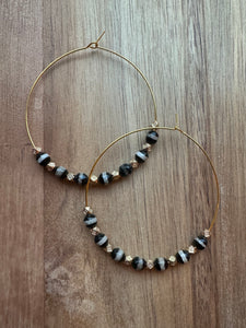 MULTIPLE OPTIONS: 2.5" Beaded Hoop Earrings