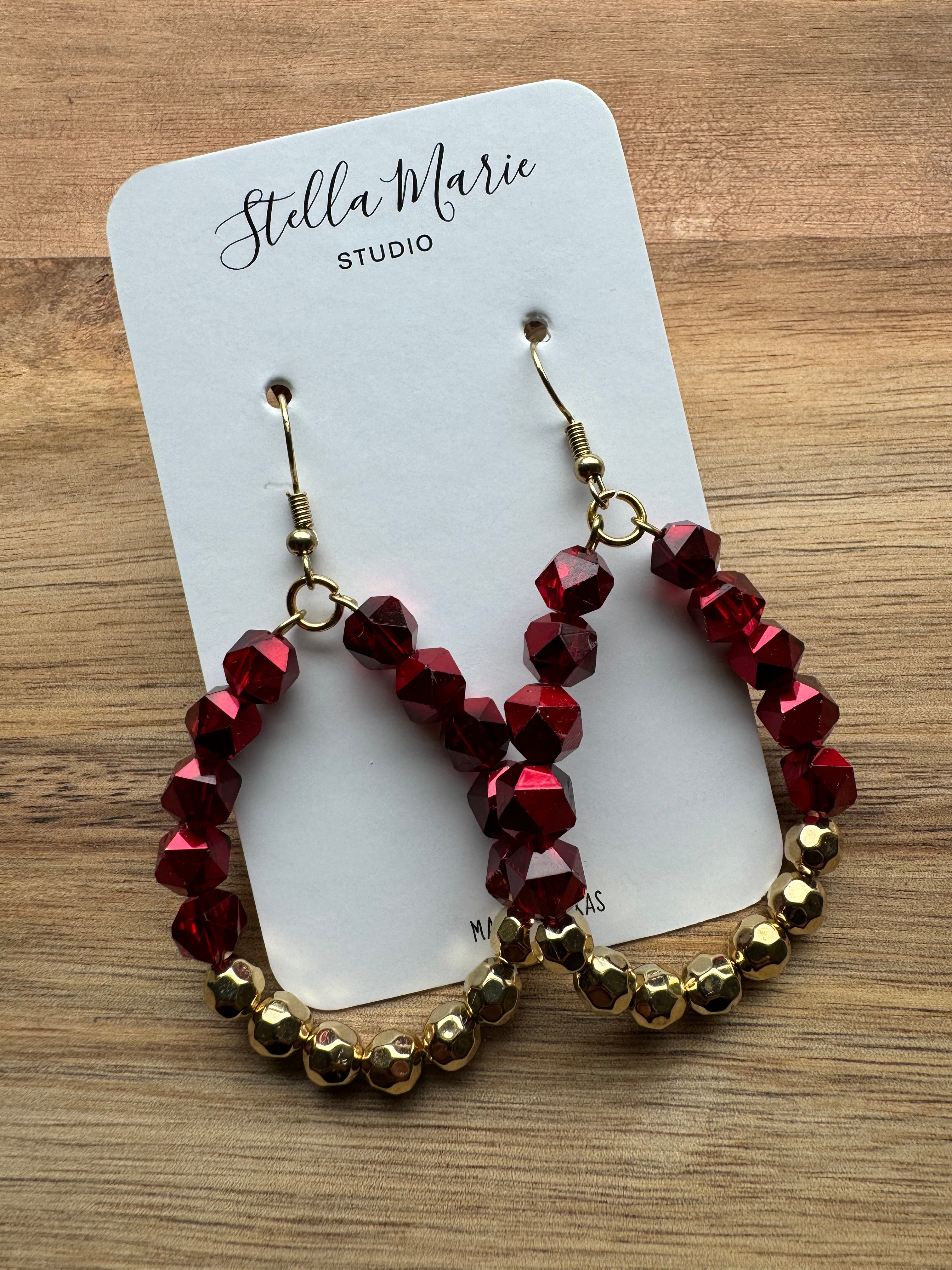 Metallic Red & Gold Earrings