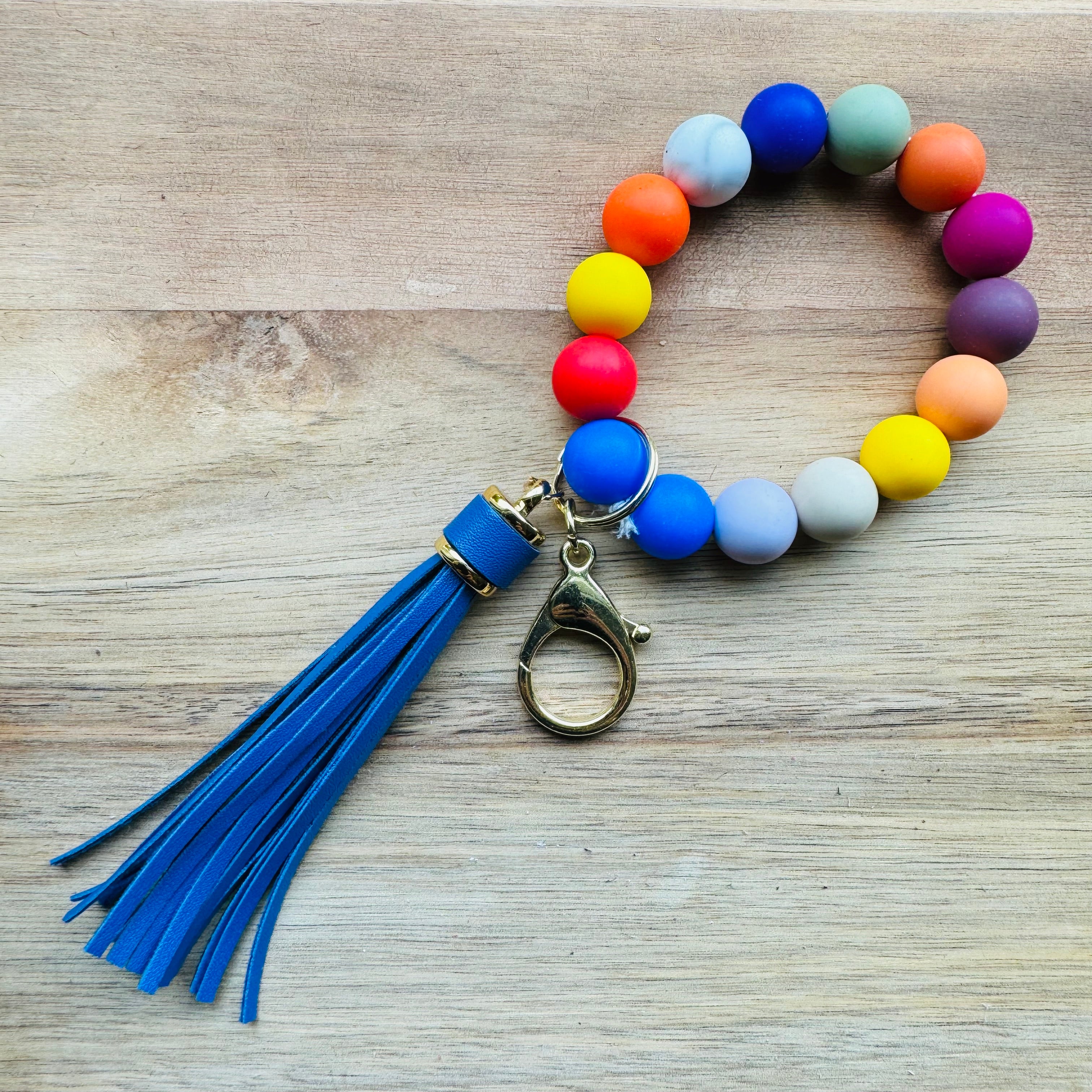 MULTIPLE OPTIONS: Silicone Bead Keychains with Tassels