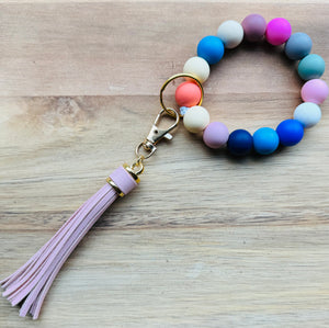 MULTIPLE OPTIONS: Silicone Bead Keychains with Tassels