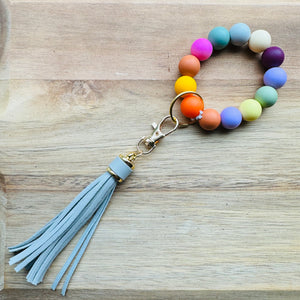 MULTIPLE OPTIONS: Silicone Bead Keychains with Tassels