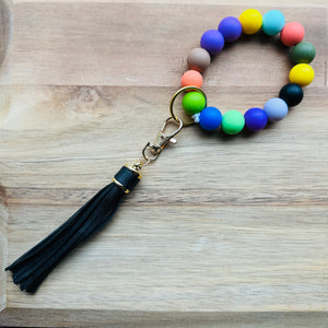 MULTIPLE OPTIONS: Silicone Bead Keychains with Tassels