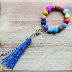 MULTIPLE OPTIONS: Silicone Bead Keychains with Tassels