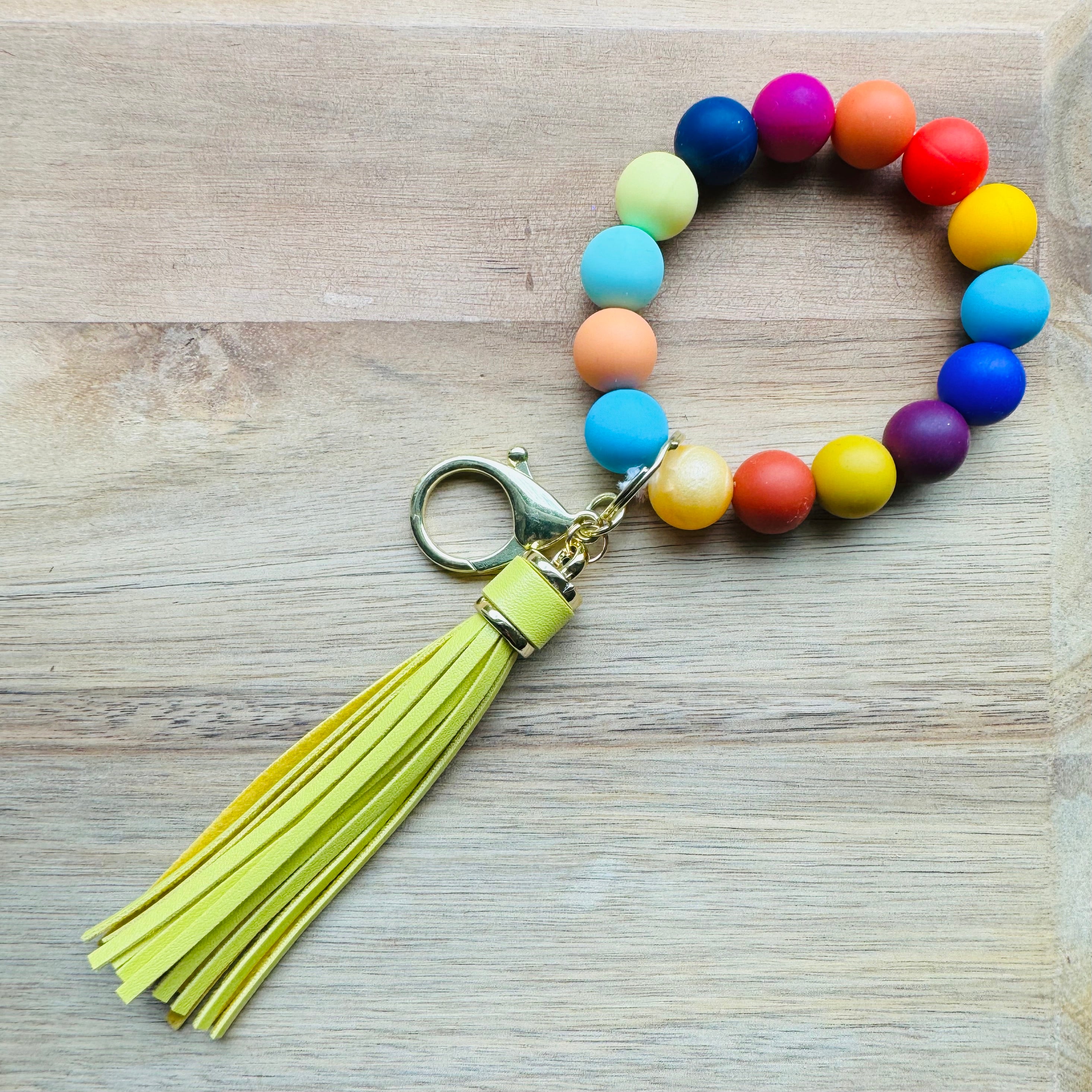 MULTIPLE OPTIONS: Silicone Bead Keychains with Tassels