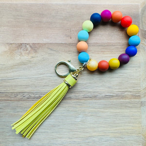 MULTIPLE OPTIONS: Silicone Bead Keychains with Tassels