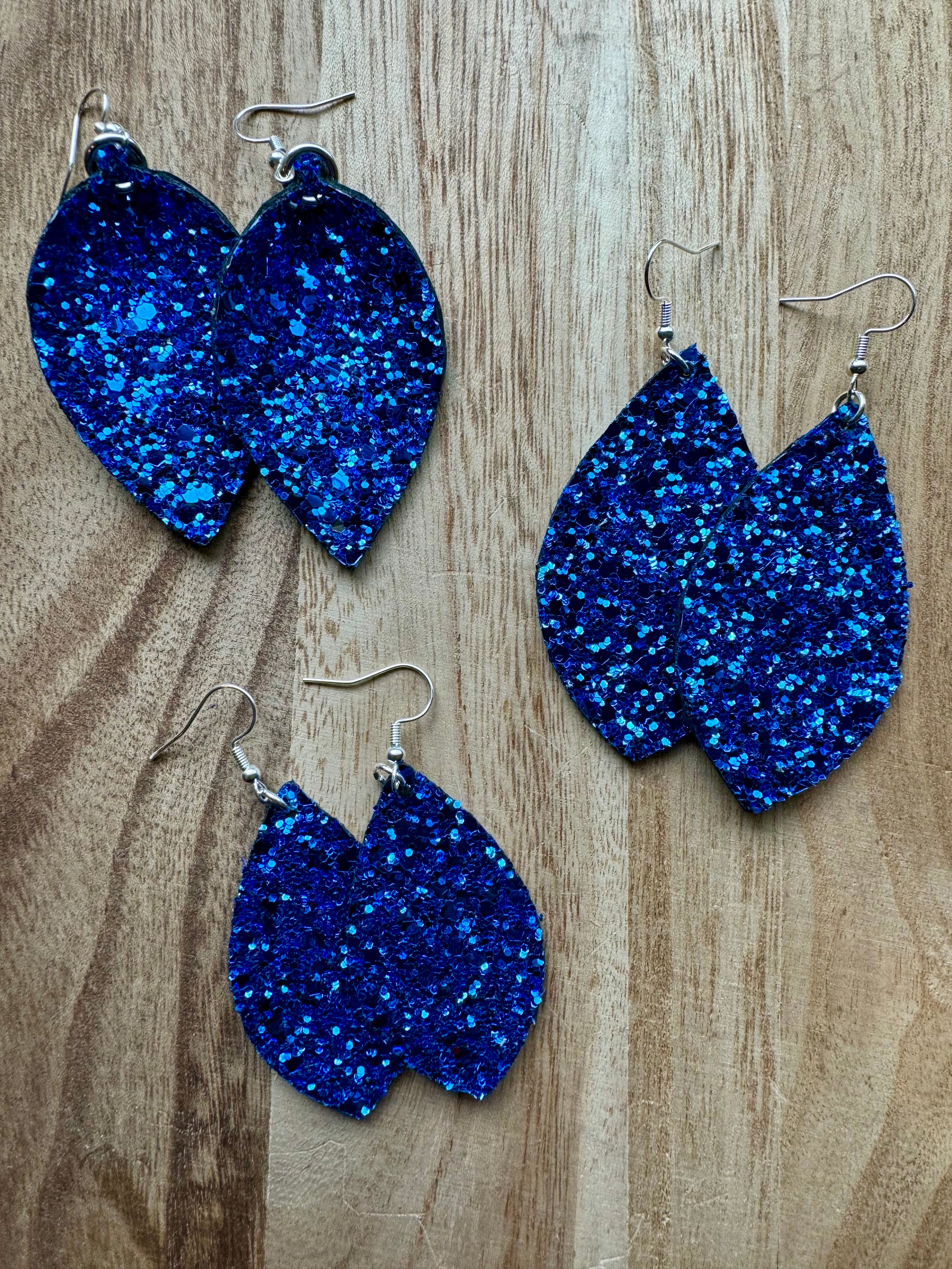 MULTIPLE STYLES: Royal Blue Sparkle Earrings