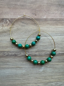 MULTIPLE OPTIONS: 2.5" Beaded Hoop Earrings