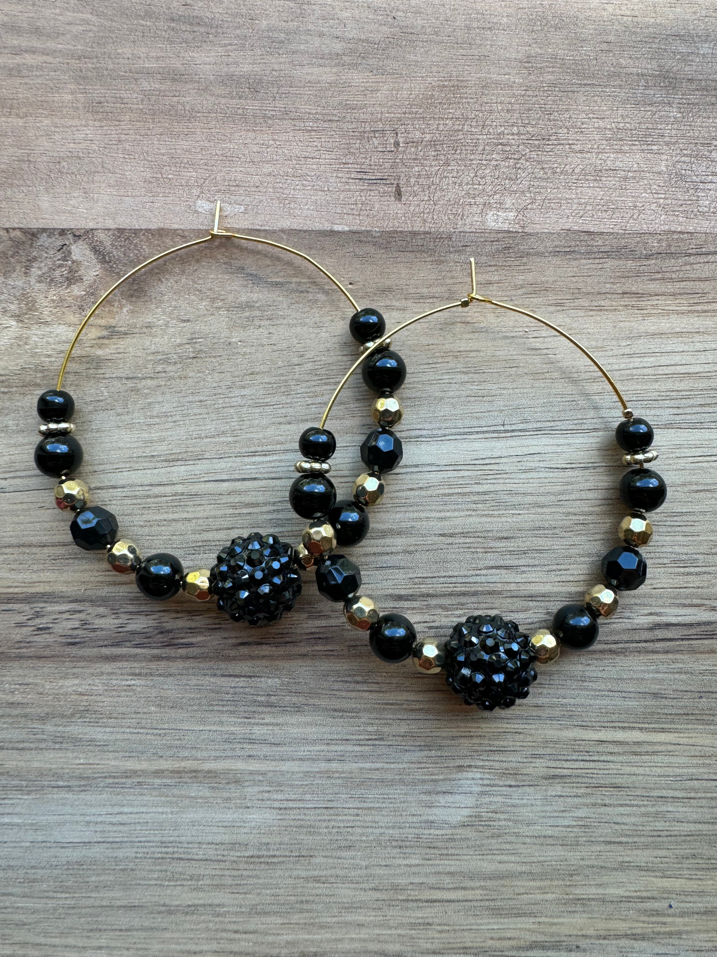 MULTIPLE OPTIONS: 2.5" Beaded Hoop Earrings