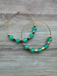 MULTIPLE OPTIONS: 2.5" Beaded Hoop Earrings