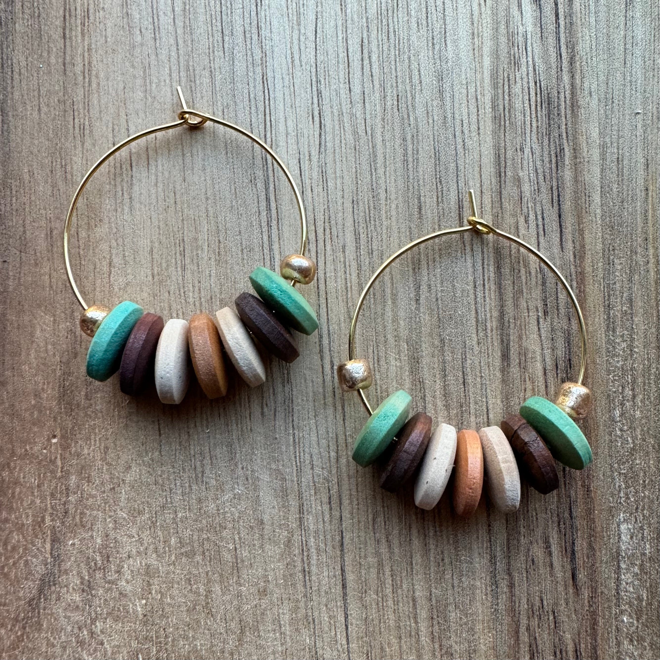 MULTIPLE STYLES: Beaded Hoop Earrings 1.25”