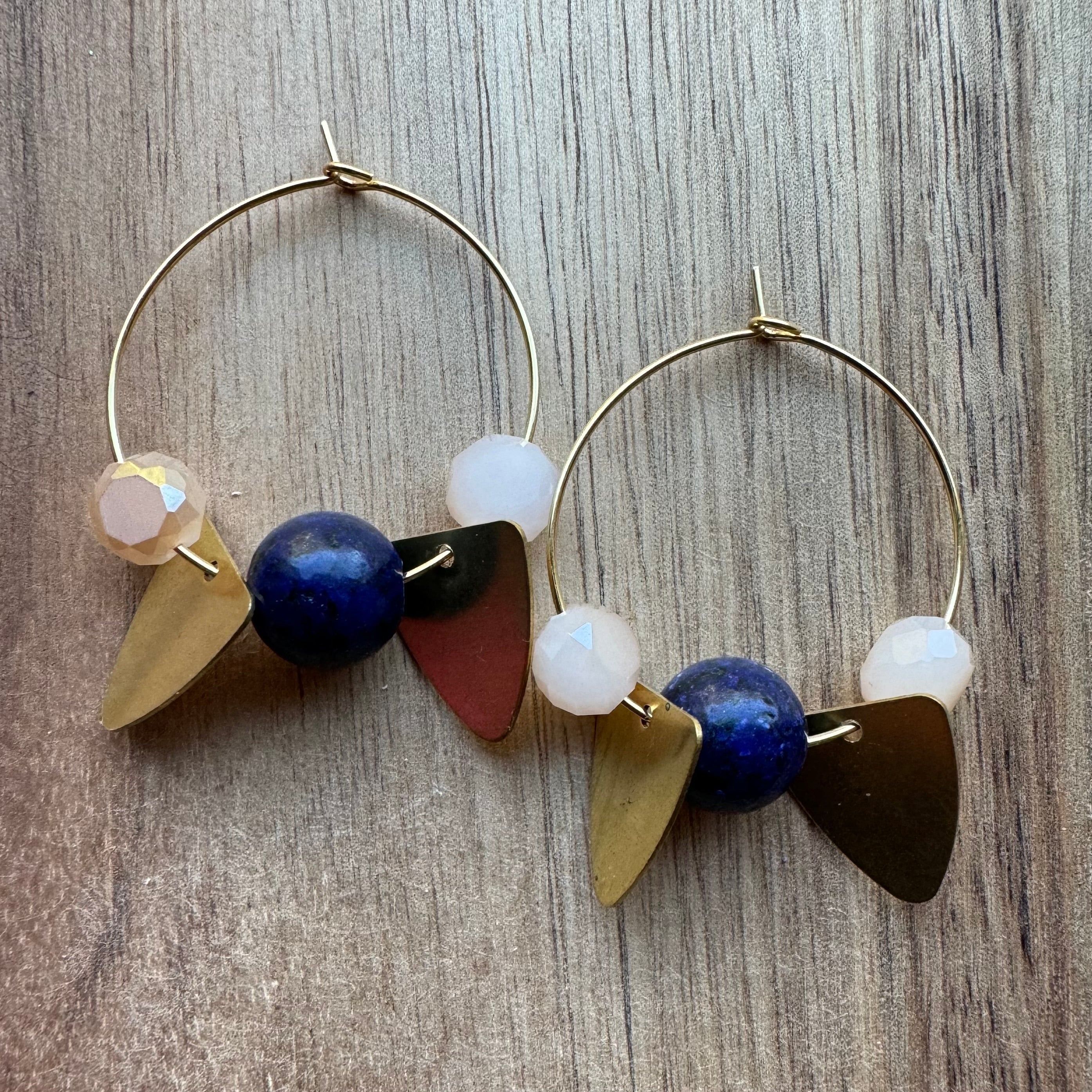 MULTIPLE STYLES: Beaded Hoop Earrings 1.25”