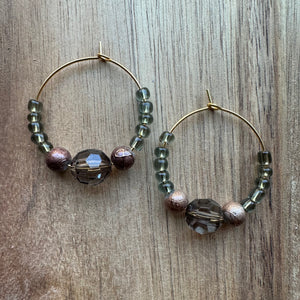 MULTIPLE STYLES: Beaded Hoop Earrings 1.25”