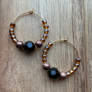 MULTIPLE STYLES: Beaded Hoop Earrings 1.25”